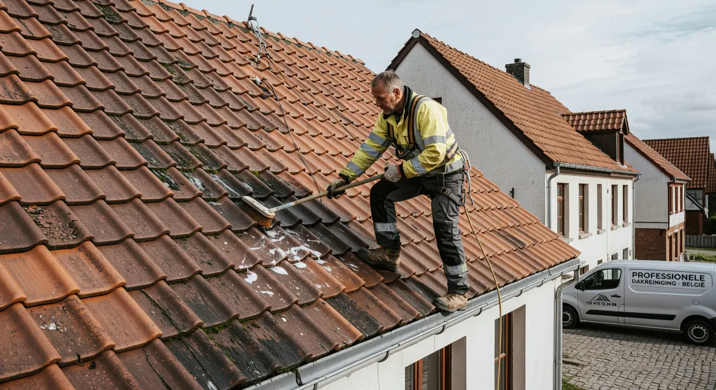 Toiture belge propre après nettoyage professionnel